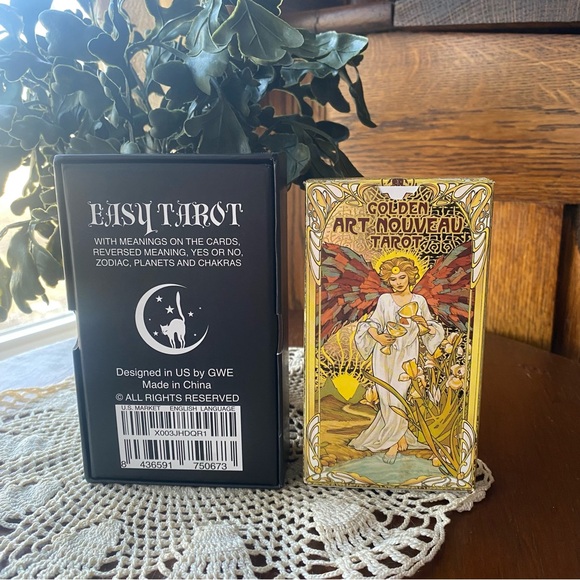 2 Tarot Learning Decks. Golden Art Nouveau Tarot Deck & Easy Tarot. - Picture 8 of 9